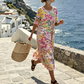 👗Φόρεμα με λουλουδάτη εκτύπωση και φαρδιά εφαρμογή για γυναίκες