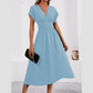 👗✨Φόρεμα με V-λαιμό και Στενή Μέση – Λεπτό και Κομψό Φόρεμα – Από το Brunch μέχρι τη Βραδινή Έξοδο 🔥