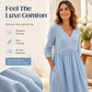 Γυναικείο Φόρεμα Maxi με V-Neck και Μανίκια 3/4