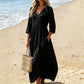 Γυναικείο Φόρεμα Maxi με V-Neck και Μανίκια 3/4