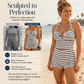 Γυναικείο Σετ Tankini 2 Τεμαχίων με Ριγέ Λαιμόκοψη Halter