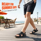 Ανδρικά Δερμάτινα Σανδάλια Διπλής Χρήσης Slip On Παραλιακές Παντόφλες Εξωτερικού Χώρου
