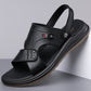 Ανδρικά Δερμάτινα Σανδάλια Διπλής Χρήσης Slip On Παραλιακές Παντόφλες Εξωτερικού Χώρου