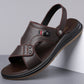 Ανδρικά Δερμάτινα Σανδάλια Διπλής Χρήσης Slip On Παραλιακές Παντόφλες Εξωτερικού Χώρου
