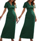 Γυναικείο Φόρεμα Maxi με V-Neck και Πουά