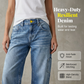 👖✨ Τζιν υψηλής ποιότητας με φαρδιά εφαρμογή και ίσια γραμμή – Υψηλής ποιότητας τζιν, άνετη εφαρμογή και απλό στυλ