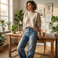👖✨ Τζιν υψηλής ποιότητας με φαρδιά εφαρμογή και ίσια γραμμή – Υψηλής ποιότητας τζιν, άνετη εφαρμογή και απλό στυλ