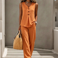 Γυναικείο Σετ Αμάνικο Πουκάμισο με Κουμπιά και Φαρδύ Παντελόνι