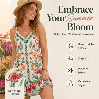 Γυναικείο slip φόρεμα χωρίς μανίκια με floral μοτίβο