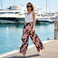 🌸👖 Γυναικεία Παντελόνια με Εκτύπωση, Ψηλόμεσα και Φαρδιά Μπατζάκια