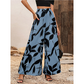 🌸👖 Γυναικεία Παντελόνια με Εκτύπωση, Ψηλόμεσα και Φαρδιά Μπατζάκια