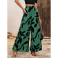 🌸👖 Γυναικεία Παντελόνια με Εκτύπωση, Ψηλόμεσα και Φαρδιά Μπατζάκια