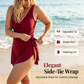 Κομψό Μαγιό Φόρεμα Plus Size σε Μονόχρωμο – Πολυτελές Υφαντό Μονοκόμματο για Παραλία & Πισίνα