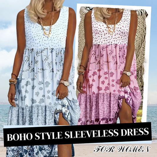 Boho Στυλ Αμάνικο Φόρεμα για Γυναίκες