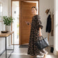 Leopardí potisk oversized maxi šatová košile