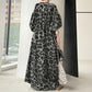 Leopardí potisk oversized maxi šatová košile
