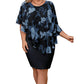 Γυναικείο Φόρεμα με Λουλουδάτη Εκτύπωση και Κάπα, Στενό
