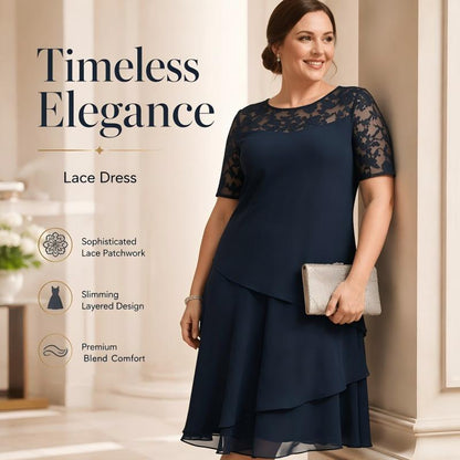 Γυναικείο Κομψό Φόρεμα Plus Size με Φούστες