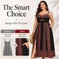Γυναικείο Plus Size Boho Maxi Φόρεμα με Λεπτές Τιράντες