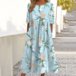 👗🌸Γυναικείο Κομψό Φλοράλ Φόρεμα με Στρογγυλή Λαιμόκοψη