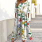 👗🌸Γυναικείο Κομψό Φλοράλ Φόρεμα με Στρογγυλή Λαιμόκοψη