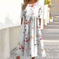 👗🌸Γυναικείο Κομψό Φλοράλ Φόρεμα με Στρογγυλή Λαιμόκοψη