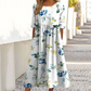 👗🌸Γυναικείο Κομψό Φλοράλ Φόρεμα με Στρογγυλή Λαιμόκοψη