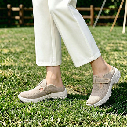 👟 ΕΚΠΤΩΣΗ 50% ΓΙΑ ΠΕΡΙΟΡΙΣΜΕΝΟ ΧΡΟΝΟ! Γυναικεία Άνετα Παπούτσια Περπατήματος με Ρυθμιζόμενο Λουράκι, Αναπνεύσιμα Πλεκτά Slip-On Clogs με Πλατφόρμα