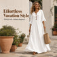 🌸Φόρεμα Maxi με V-Neck και Ρούχες στα Μανίκια για Γυναίκες – Αβίαστο Καθημερινό Στυλ✨