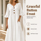 🌸Φόρεμα Maxi με V-Neck και Ρούχες στα Μανίκια για Γυναίκες – Αβίαστο Καθημερινό Στυλ✨