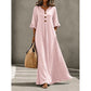 🌸Φόρεμα Maxi με V-Neck και Ρούχες στα Μανίκια για Γυναίκες – Αβίαστο Καθημερινό Στυλ✨