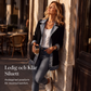 🧥Elegant ribbstickad kappa för dam med jeansdetaljer