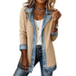 🧥Elegant ribbstickad kappa för dam med jeansdetaljer