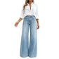 🔥50% rabatt! 👖 Vintage högmidjade bredbenta jeans – benförlängande, bekväm passform, enkel att styla dag som kväll. ✨