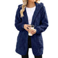 🔥49 % RABATT IDAG! 🌸Damernas Fluffiga Kofta med Huva – Mjuk Stickad Cardigan för Höst & Vinter