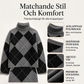 🍂Höstens bästsäljare|Set med argyle-stickad tröja och kjol för kvinnor