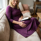 Elegant A-Line Knit Dress with Crew Neck