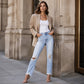 👖✨ Kvinnors slitna, trasiga jeans i retrostil – vintage-stil, bekväm passform och en avslappnad look med mycket personlighet