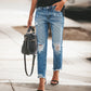 👖✨ Kvinnors slitna, trasiga jeans i retrostil – vintage-stil, bekväm passform och en avslappnad look med mycket personlighet