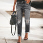 👖✨ Kvinnors slitna, trasiga jeans i retrostil – vintage-stil, bekväm passform och en avslappnad look med mycket personlighet