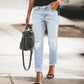 👖✨ Kvinnors slitna, trasiga jeans i retrostil – vintage-stil, bekväm passform och en avslappnad look med mycket personlighet