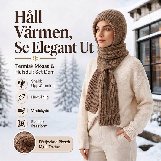 🏆SISTA DAGEN REA 50 % RABATT🔥 Integrerad plyschstickad halsduk med huva för kvinnor