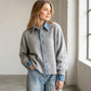 Damstickad tröja i falsk 2-delad design med denimgrage