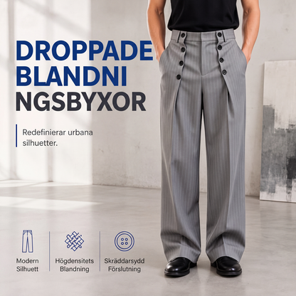 Chica hög midja dubbelknäppt draperade byxor för män