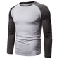 Långärmad raglan-t-shirt för män med färgblockdesign