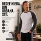 Långärmad raglan-t-shirt för män med färgblockdesign