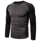 Långärmad raglan-t-shirt för män med färgblockdesign