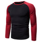 Långärmad raglan-t-shirt för män med färgblockdesign