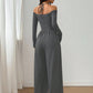 Elegant djup V-ringad jumpsuit med halterneck för kvinnor