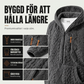 Herrfodrad sherpajacka med halv dragkedja och huva, texturerad design